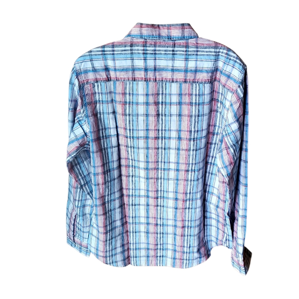 United Colors of Benetton Plaid Button Down Shirt M - Picture 2 of 6